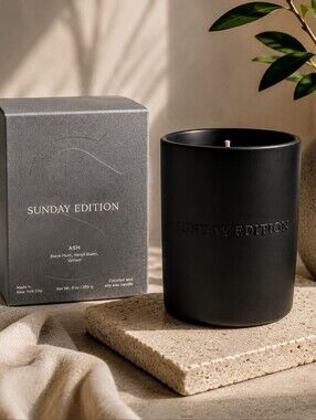 NEW Sunday Edition Candle Ash Scented Coconut Soy Wax 9 oz Handmade Neroli Rose